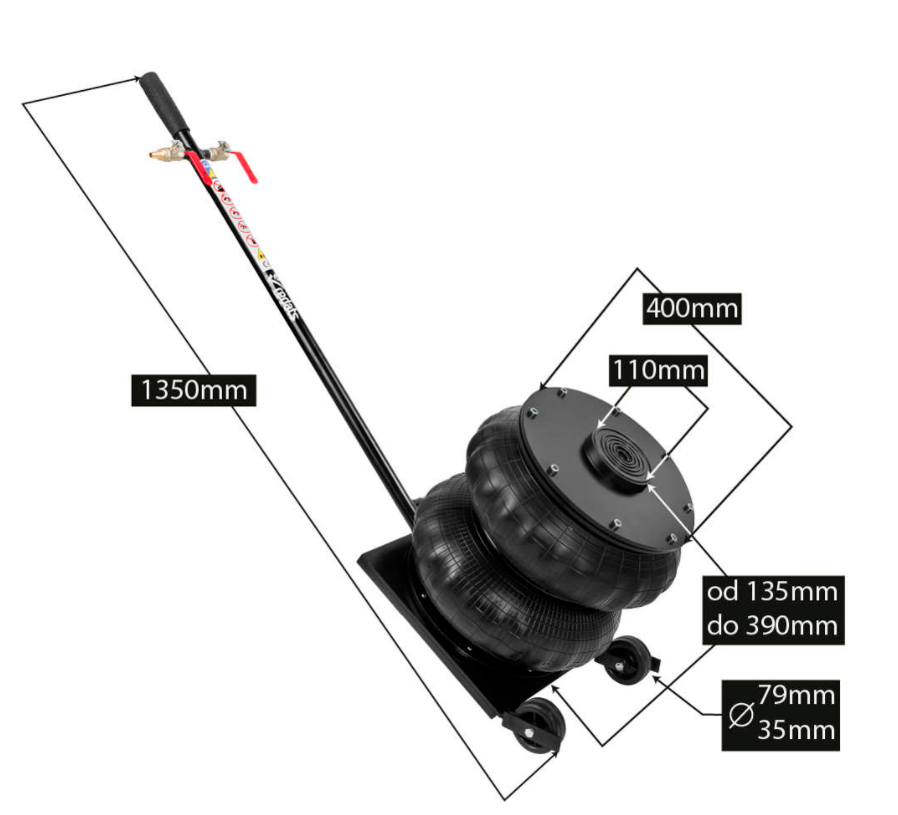 Pneumatický mechový zdvihák REDATS 8T + nadstavec 8cm na predĺženie zdviháku (5)